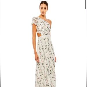 Mac Duggal one shoulder floral dress size 12 style 70160
